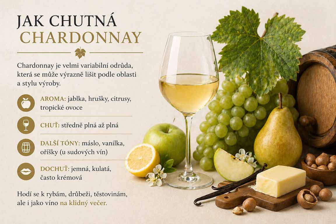 Jak chutná odrůda vína Chardonnay
