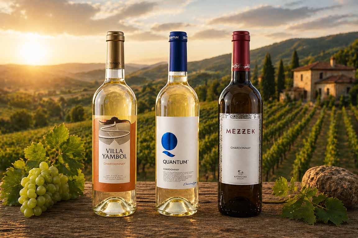 bílá vína Chardonnay z bulharska