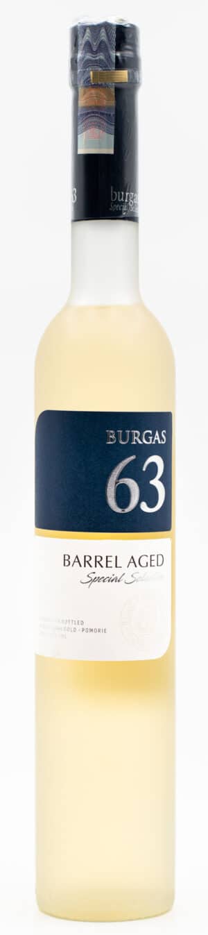 Láhev bulharské rakije Burgas 63 Barrel Aged