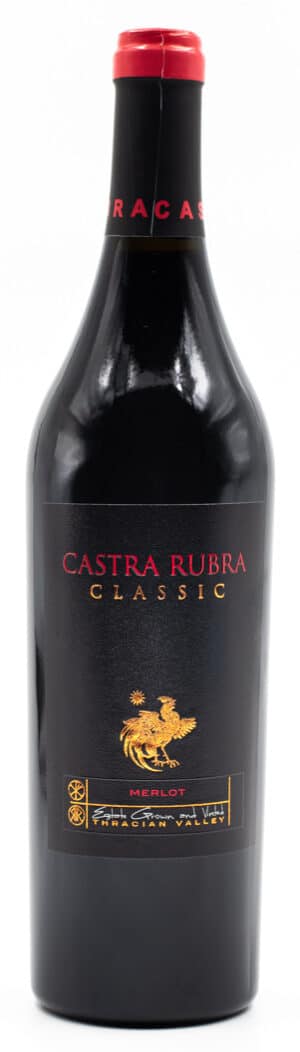Láhev bulharského vína Castra Rubra Classic Merlot