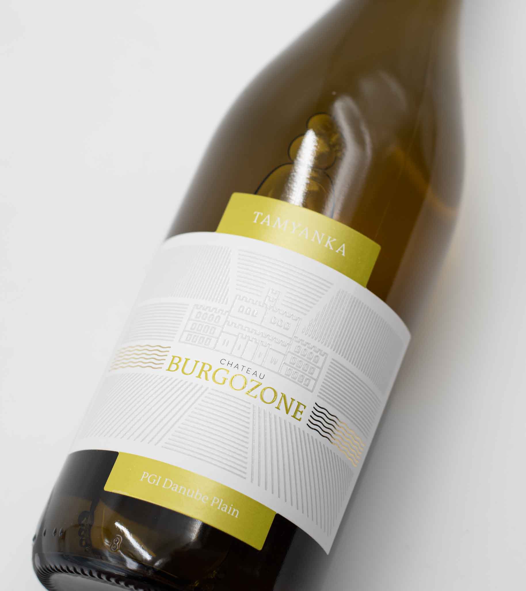 detail bulaharského bílého vína Burgozone Tamyanka