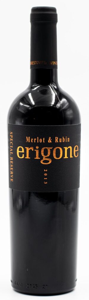 Láhev bulharského vína Erigone Merlot x Rubin Brestovitsa