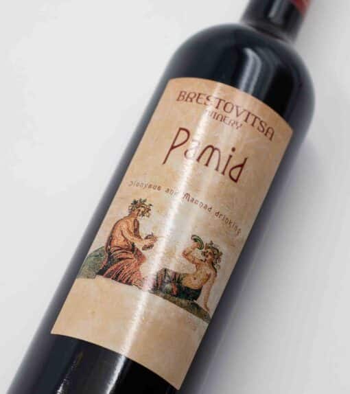 Etiketa bulharského vína Pamid Brestovitsa.