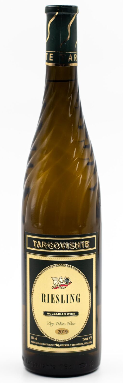 Bulharské víno bíle suché Riesling Targovishte v zakroucené láhvi prowine